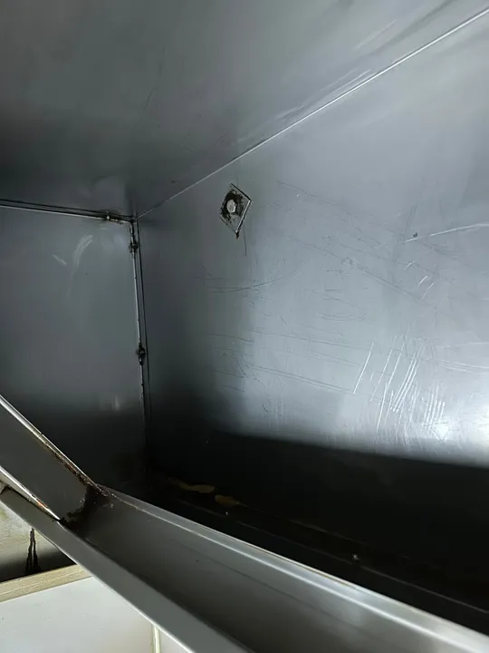 Inside of a kitchen extraction hood after cleaning