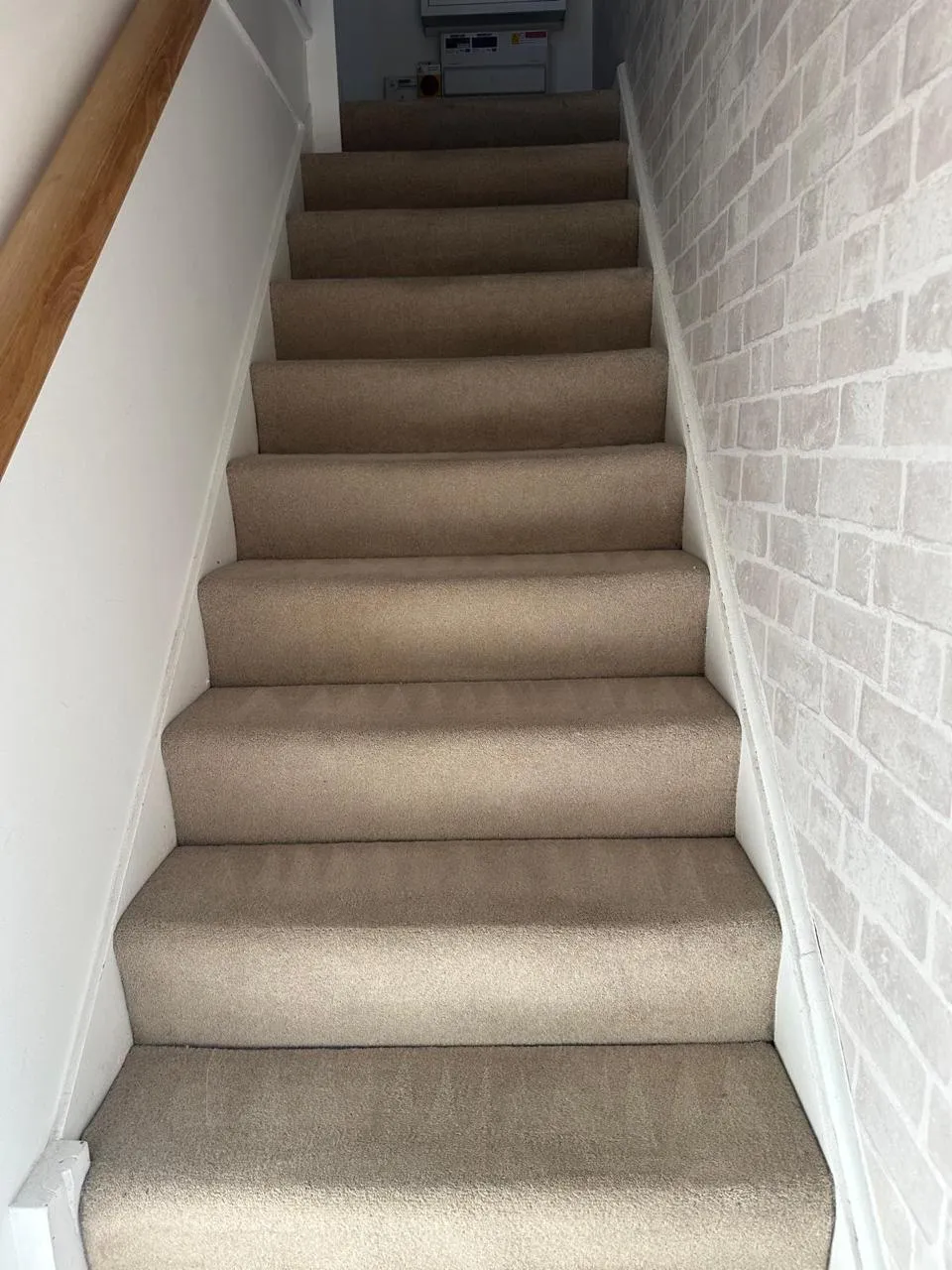 Carpeted stairs after cleaning